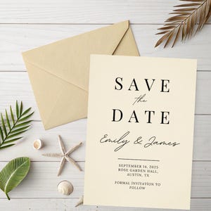 Save the Date Bohème Minimaliste • Modèle Canva Modifiable • Téléchargement Instantané