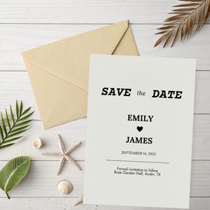 Save the Date bohème minimaliste • Modèle Canva PDF modifiable • Téléchargement immédiat