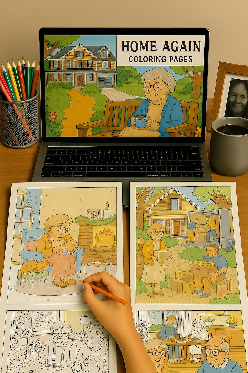 Use Again Coloring Home Again – Printable Senior Coloring Pages for Assisted Living ...