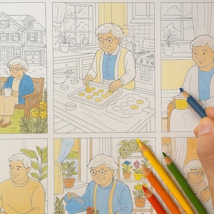Senior Collaborative Coloring Home Again – Printable Senior Coloring Pages for Assisted Living ...