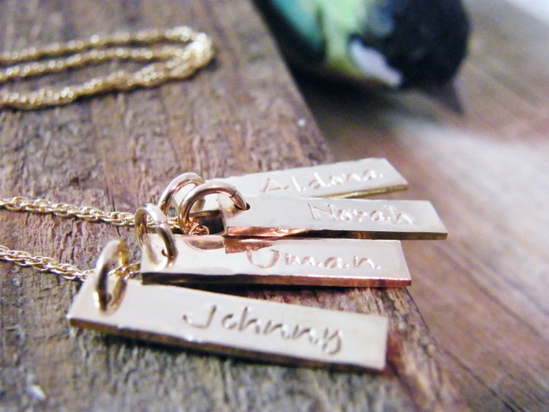 Gold bar name plate necklace Etsy