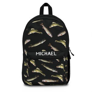 Boys Fish Backpack, Personalized Fishing Backpack, Cool Boys Backpack, Trendy Boys Backpack, Kids Backpack, Back to School, Birthday Gift