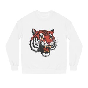 Fierce Tiger Unisex Crew Neck Sweatshirt, Graphic Sweatshirt, Tiger Apparel, Animal Lover Gift, Casual Streetwear