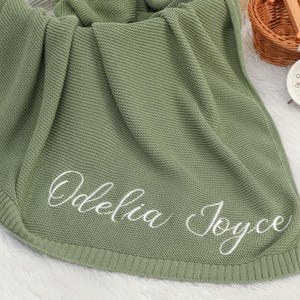 Manta de bebé bordada personalizada, manta de bebé personalizada para niño/niña, manta de bebé de punto de algodón suave, manta para recién nacido, regalo para baby shower