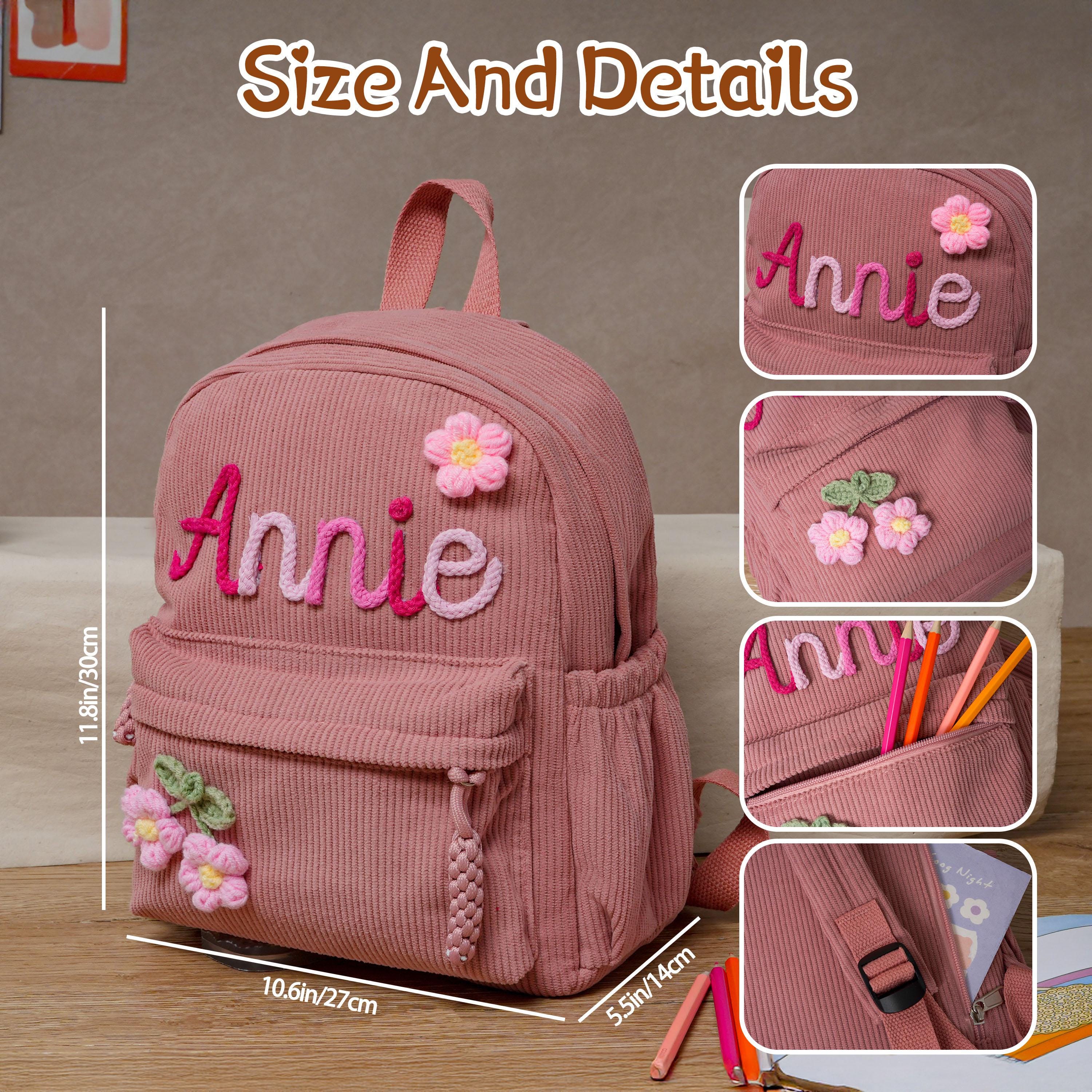 Personalized Corduroy Backpack, Custom Name Toddler Book Bag, Back to ...