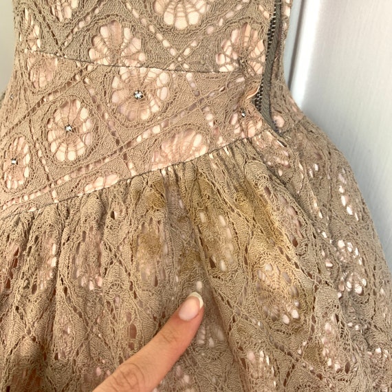 1950s Spider Web Lace Party Prom Dress Rhinestone… - image 10