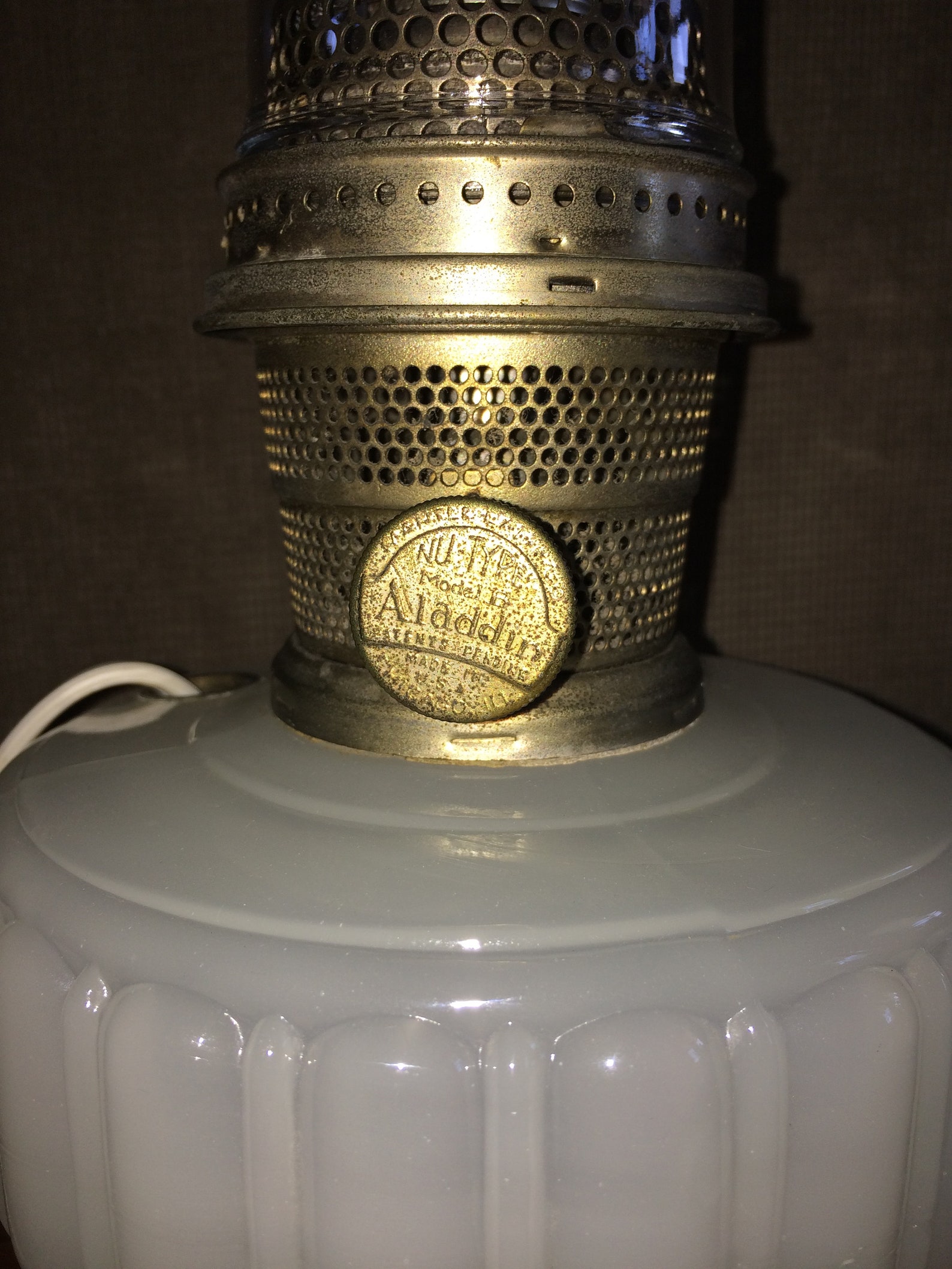 WORKS 1930s ALADDIN B White Moonstone Electrical Oil Lamp Etsy