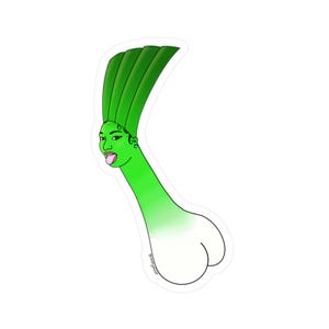 Sticker Megan Thee Scallion - Stickers rigolos, jeux de mots végétariens célébrités, Stickers pour ordinateur portable, Stickers voiture, cadeau pour les amoureux des plantes, décalcomanies Hydro Flask
