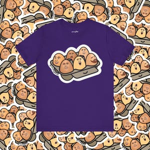 Nicolas Cage-Free Eggs T-shirt volledige voorkant | T-shirt met woordspeling van beroemdheden | Shirt beroemde acteur Dad Joke