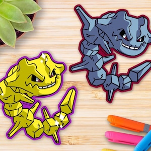 Steelix Sticker. Shiny Steelix, Waterproof vinyl decal perfect for laptop, water bottle, car, anime, Steel Type
