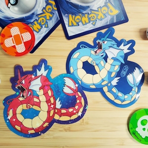 Gyarados Sticker, Shiny Gyarados, Waterproof vinyl decal perfect for laptop, water bottle, car, anime, Water Type, Dragon