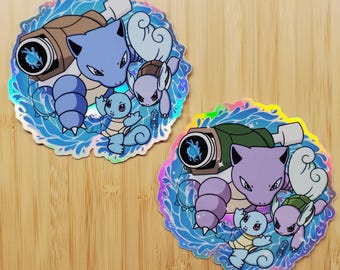 Squirtle Evolution Sticker, Waterproof Anime Decal