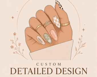 Custom Detailed Art Press-On Nails | Floral, Seasonal, Celestial & Hand-Painted Nail Art