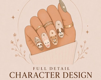 Custom Character Press-On Nails | Full Detail | Anime, Cartoon, Gaming & Fandom Nail Art