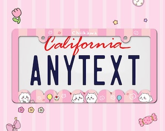 Chi Kawa License Plate Frame: Kawaii Pastel Car Decor