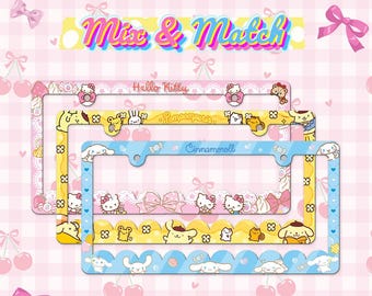 Mix & Match Kitty Cinna Pompom puppy License Plate Frame Bundle
