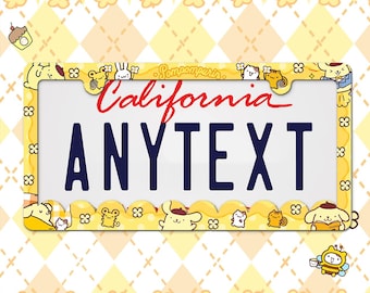 Pompom Puppy License Plate Frame
