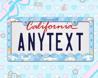 Cinna roll Kawaii Blue Puppy License Plate Frame