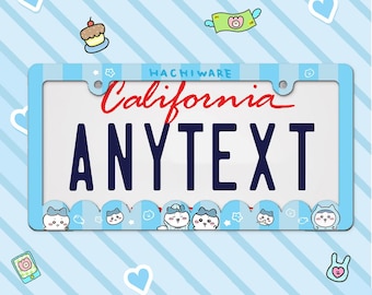 Chi Kawa Hachiware License Plate Frame: Kawaii Pastel Car Decor