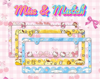 Ships mid Sep - Mix & Match Kitty Cinna Pompom puppy License Plate Frame Bundle