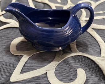 Vintage Fiesta Pottery Sauce Boat in Original Cobalt Glaze for Sale | Circa 1936-1951