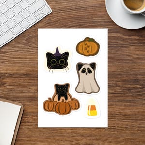 Cute & Spooky Black Cat Stickers – Halloween Bundle