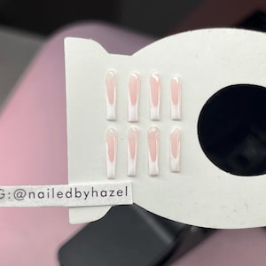 Labubu press on nails! Simple French tip nail set