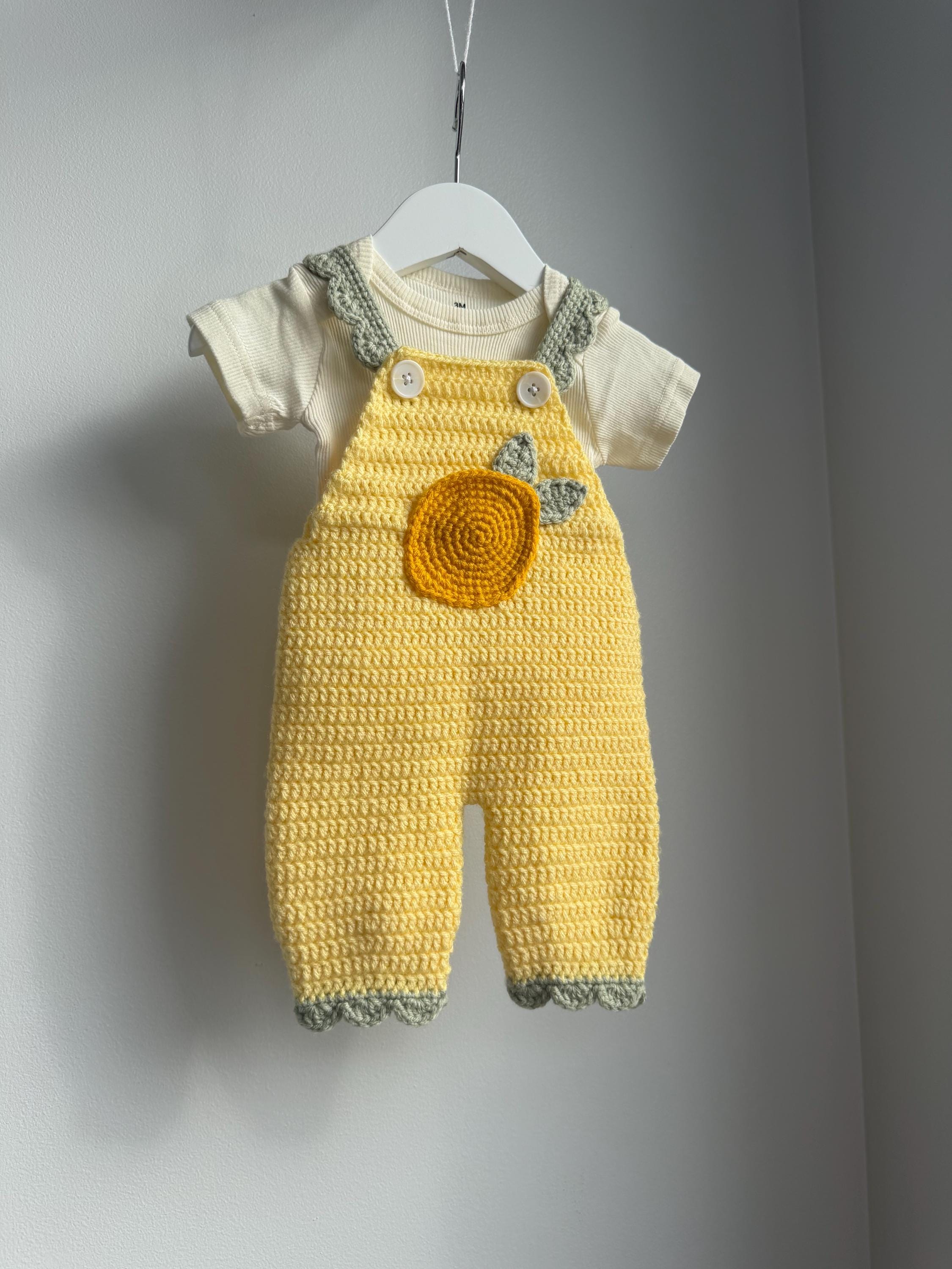 Crochet Pattern Lemon Baby Overalls - 0-3 Months - Etsy