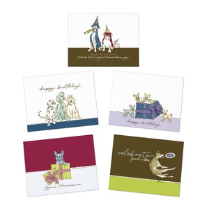 Collection anniversaire de 5 cartes | Fondamentalement chien | Ensemble de papiers pour chiens, amoureux des chiens et fantaisistes