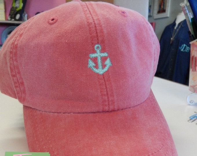 ADULT or KIDS Size Anchor Mini Design Baseball Cap Hat Leather Strap Nautical Beach Lake Cruise Coast Vacation Girls Trip Boat Sailing
