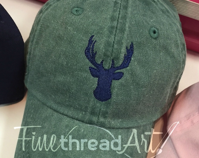 KIDS Size Deer Buck Mini Design Baseball Cap Hat Leather Strap Hunting Camp Deer Doe Hunter Boys Hat