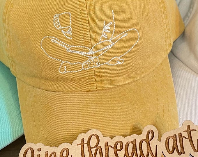 Book Lover Baseball Cap: Embroidered Hat, Leather Strap, Vintage Style