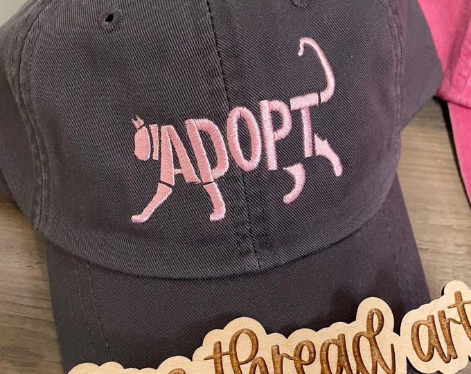 LADIES or Adult Size Adopt Cat Cap Hat Farm Rescue Animal Pet Cat Lady Mom