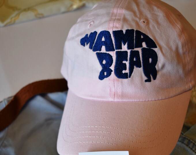 Quick Ship Mama Bear Minimalist Style Mama Mom Mothers Day Gift Hat Southern Baby Shower Gift Ladies Mom Mama Mommy Stepmom Pink Blue