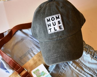 Quick Ship Mom Hustle Minimalist Style Mama Mom Mothers Day Gift Hat Southern Small Business Owner Ladies Mom Mama Mommy Stepmom Gray SAHM