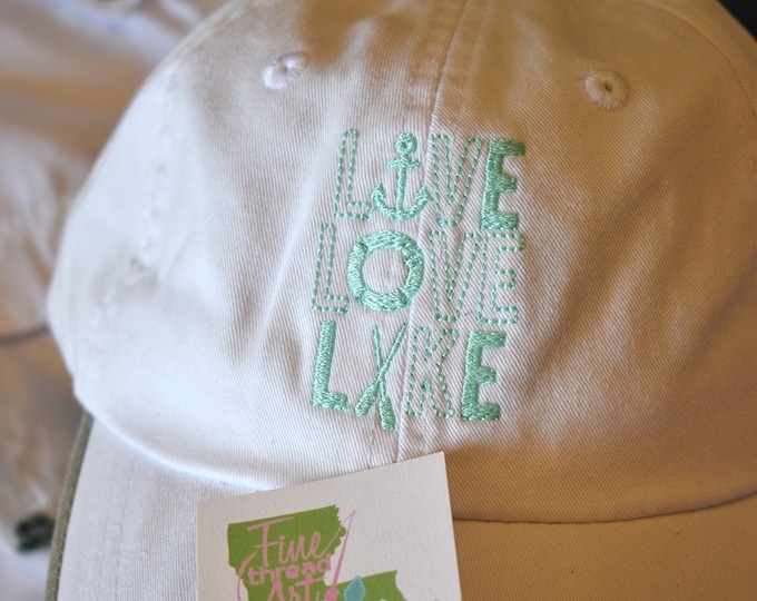 Quick Ship Live Love Lake Nautical Cruise Boat Ship Fishing Sailing Sailboat Ladies Men Summer Fishing Hat White Mint Kayak Canoe Paddle