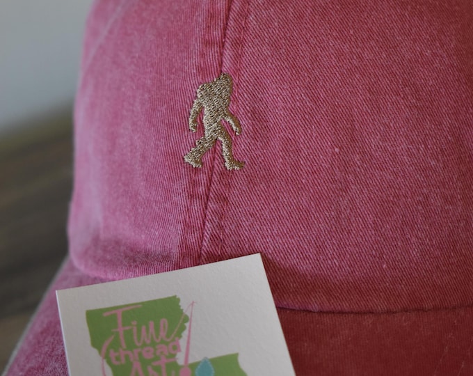 Unisex Adult Big Foot Sasquatch Baseball Cap Hat LEATHER strap Dad Mom Nature Outdoors Adventure Mountain Forest Homestead Hike Camping Camp