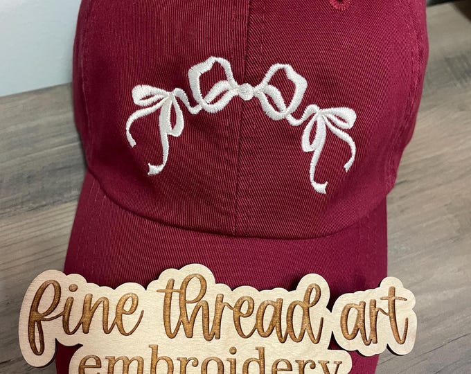 Adult Unisex Bow Baseball Cap Hat Classic Cottage Style