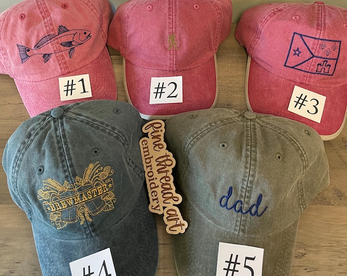 Sample Sale Embroidered Dad Hats Unisex Men’s Acadian Flag Craft Beer Brew Big Foot Sasquatch Red Fish Fishing Fathers Day Gift Red