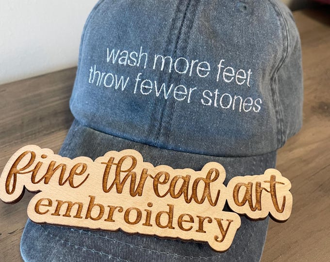 Adult Unisex Christian Baseball Cap Hat LEATHER strap Jesus Wash Feet Throw Fewer Stones Bible Catholic Prayer Pray Hope Faith