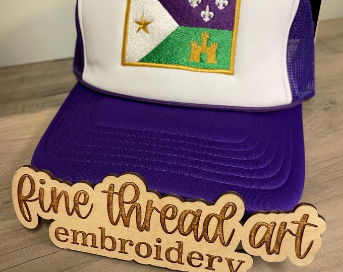 Adult Mardi Gras Acadian Flag Rope Foam Trucker Baseball Cap Hat Louisiana Cajun Lafayette