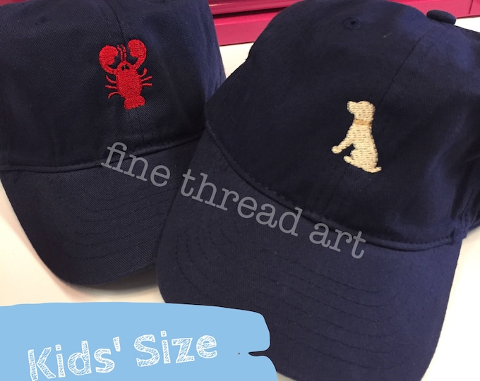 KIDS Mini Design Baseball Cap Hat Fabric Strap Metal Buckle Youth Preppy Ball Cap Child Dog Anchor Lobster Nautical Seahorse Flamingo Bow