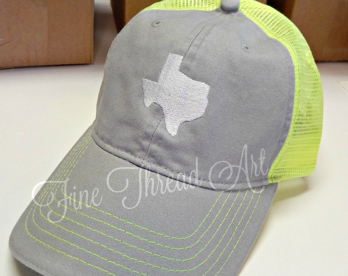 LADIES 2 Inch State Trucker Monogram Mesh Back Baseball Cap Hat Mom Bridesmaid Bride Bachelorette Beach 50 States Louisiana Texas Carolina