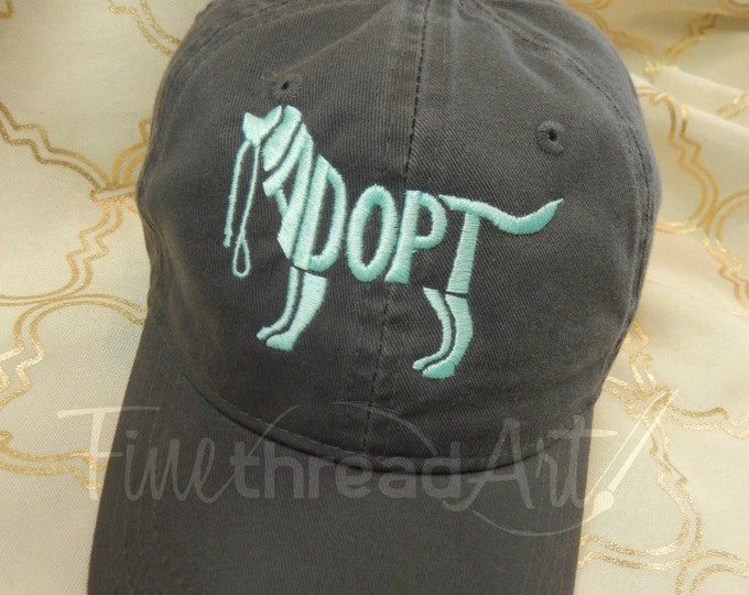 LADIES or Adult Size Adopt Dog Cap Hat FABRIC strap Adult or Ladies Size Farm Rescue Dog Mutt Adopt Pet Dog Mom