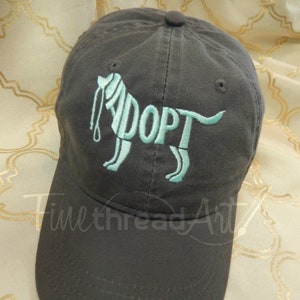 LADIES or Adult Size Adopt Dog Cap Hat Adult or Ladies Size Farm Rescue Dog Mutt Adopt Pet Dog Mom
