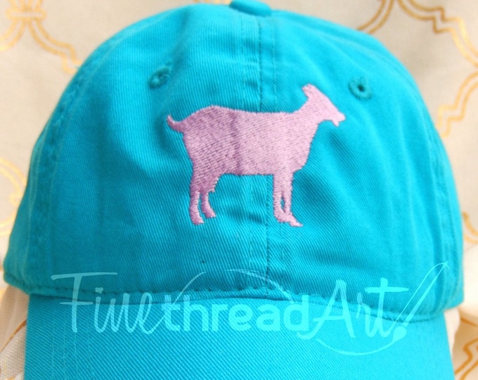 Adult or Kids Goat Cap Hat FABRIC strap Adult or Ladies Size Farm Ranch Herd Cowgirl Cowboy Goat Lady Horse Show