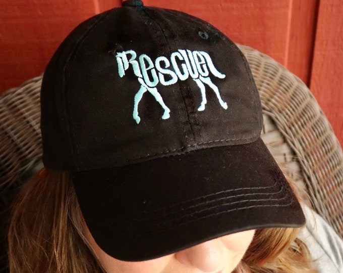 LADIES or Adult Size Rescue Horse Dad Cap Hat FABRIC strap Adult or Ladies Size Farm Rescue Animal Adopt Pet Barn Equestrian Cowgirl Cowboy