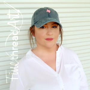 LADIES Mini State Baseball Cap Hat LEATHER strap Monogram Preppy Louisiana Carolina Texas California Alabama Hawaii Ohio Minimalist Style
