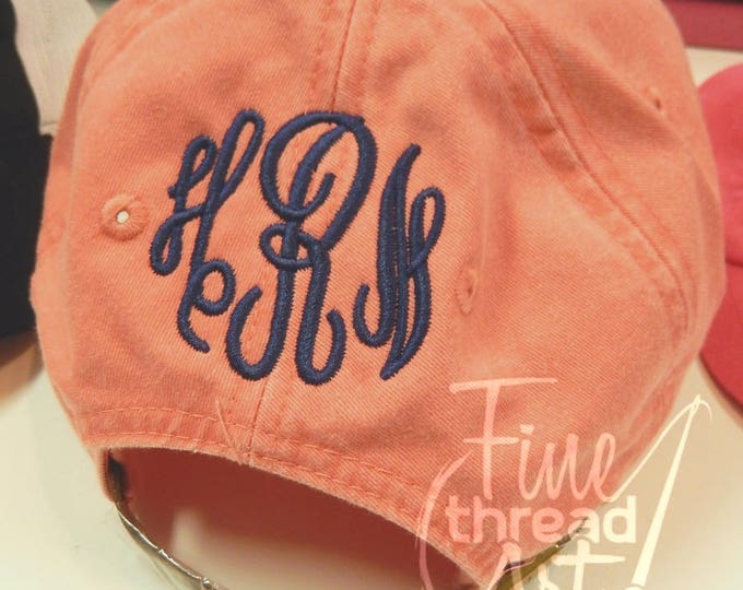Add On Monogram or Name Embroidery to the Back of Any Purchased Hat from Our Shop Sewn On Custom Jersey Number Wedding Date Birthday Name