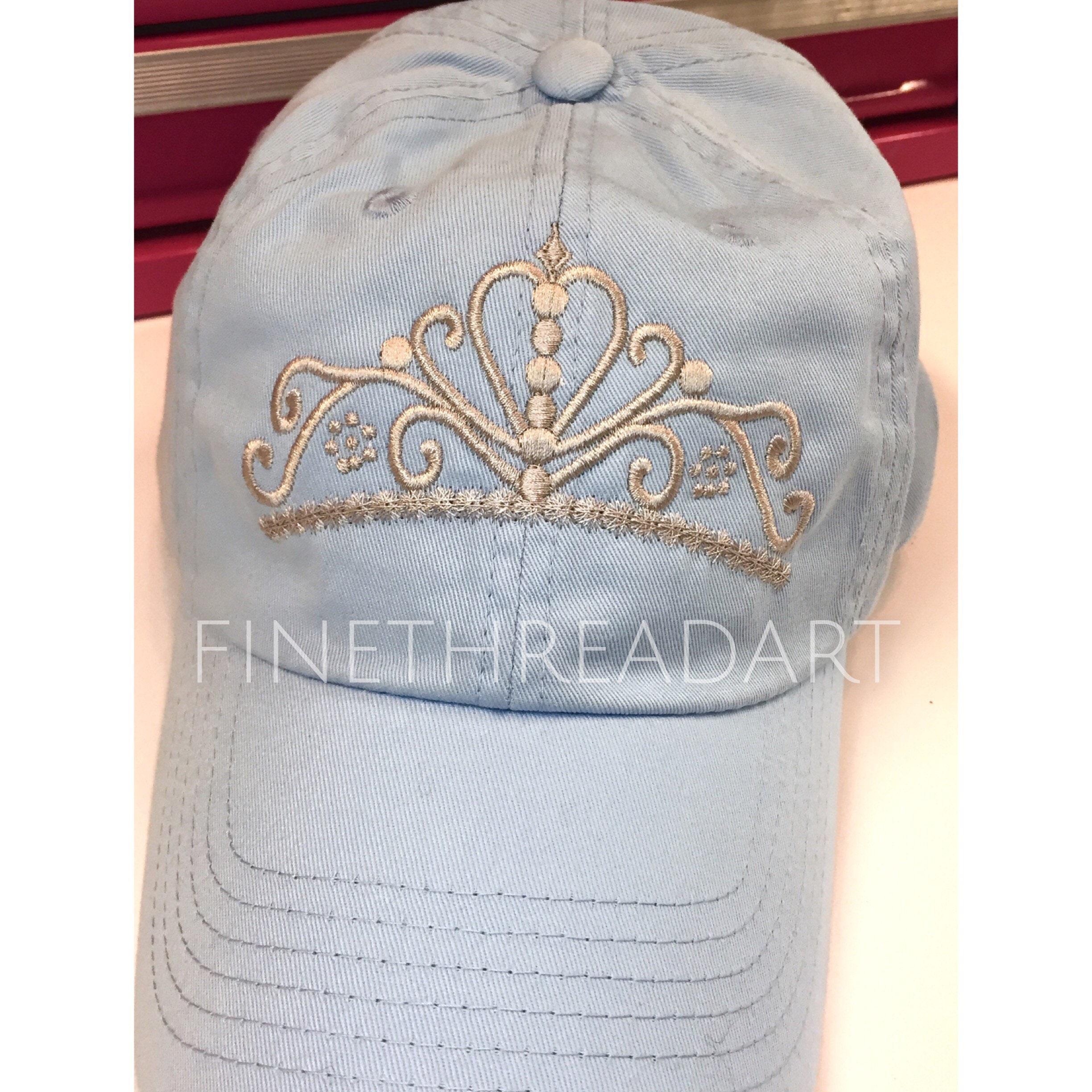 Ready to Ship Princess Tiara Crown Queen Adult Baseball Hat Cap Blue Princess Ladies Women